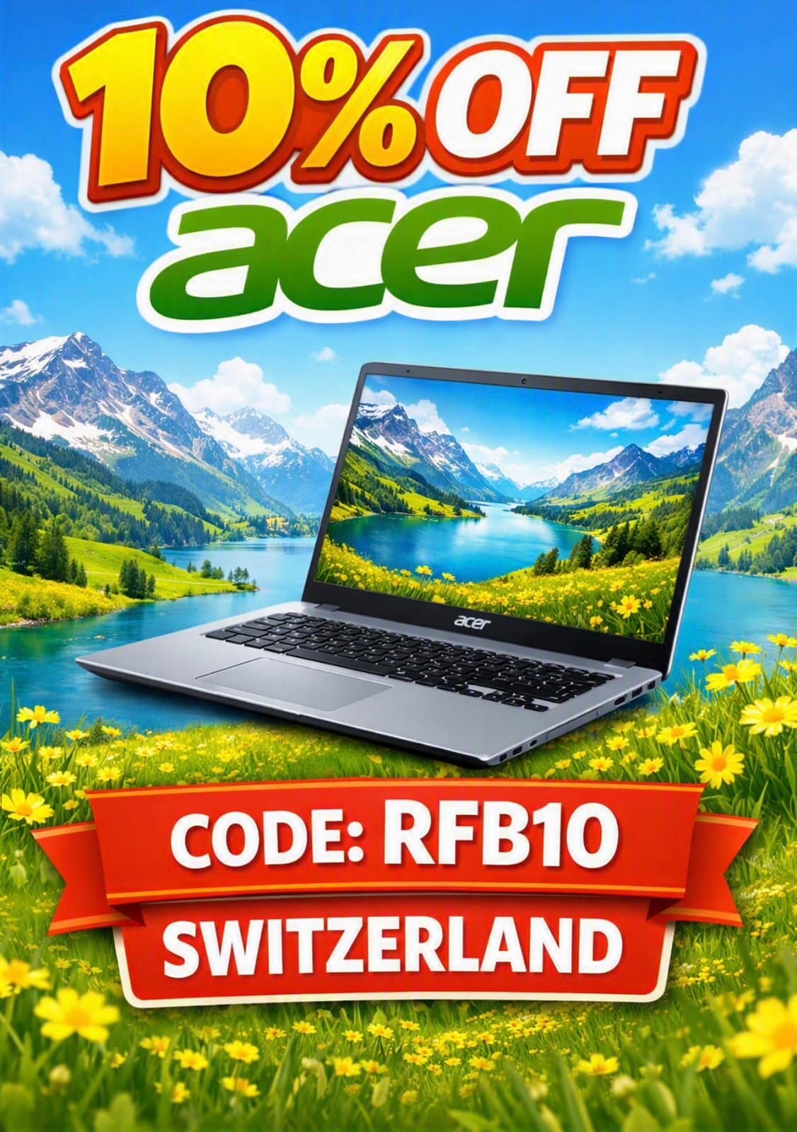 Acer Switzerland: 10% OFF Certified Refurbished Laptops – Code RFB10